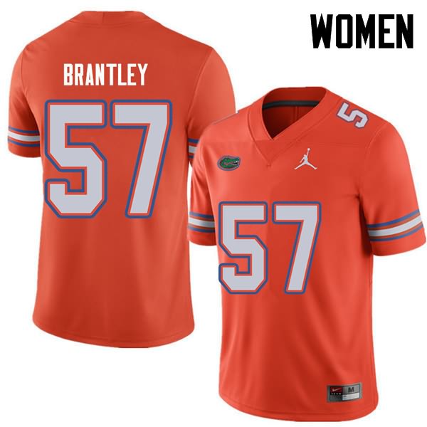 NCAA Florida Gators Caleb Brantley Women's #57 Jordan Brand Orange Stitched Authentic College Football Jersey VYU4764EQ